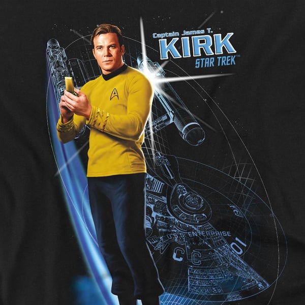 Star Trek Unisex Adult Galactic Captain Kirk T-Shirt