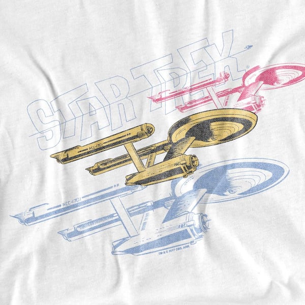 Star Trek Unisex Adult Tri Enterprise Retro T-Shirt