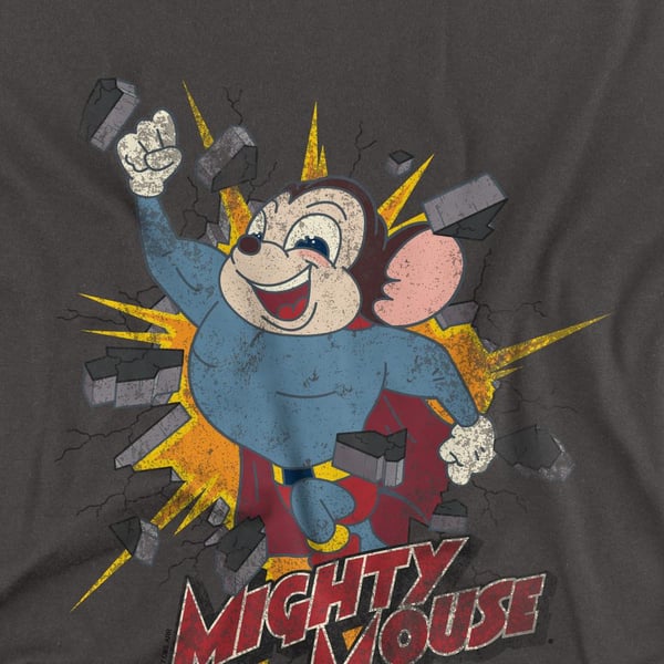 Mighty Mouse Unisex Adult Break Through T-Shirt