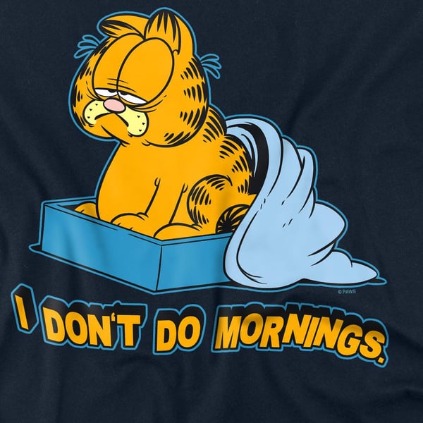 Garfield Unisex Adult I Don´t Do Mornings T-Shirt