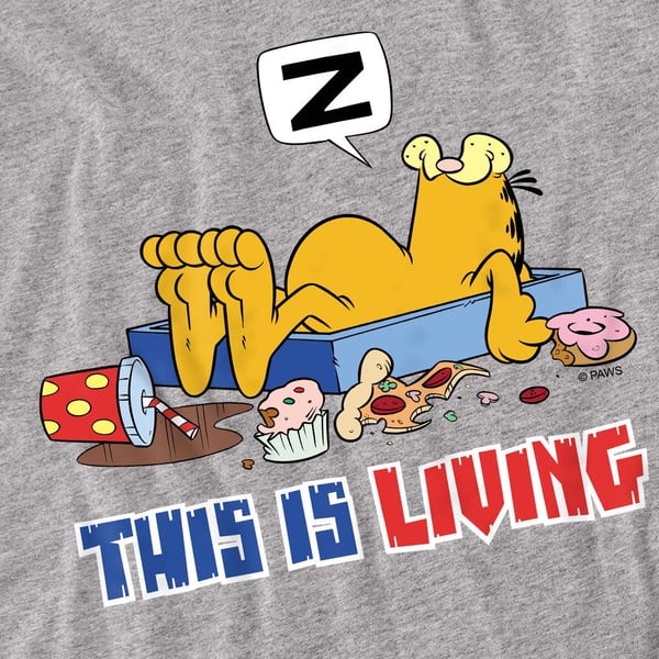 Garfield Unisex Adult This Is Living T-Shirt
