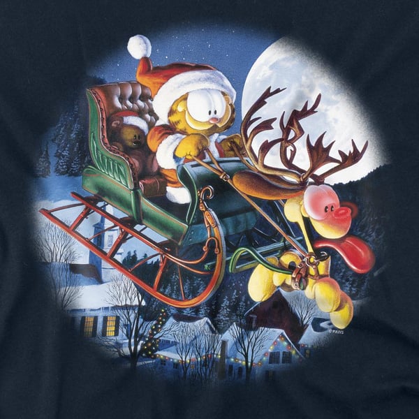 Garfield Unisex Adult Moonlight Ride T-Shirt