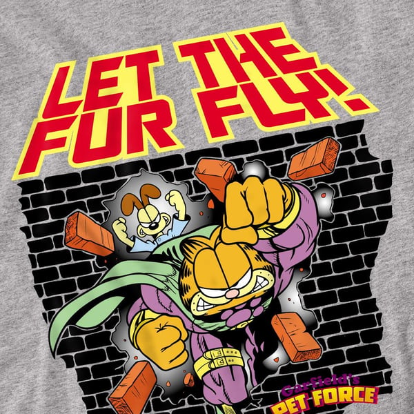 Garfield Unisex Adult Let The Fur Fly T-Shirt