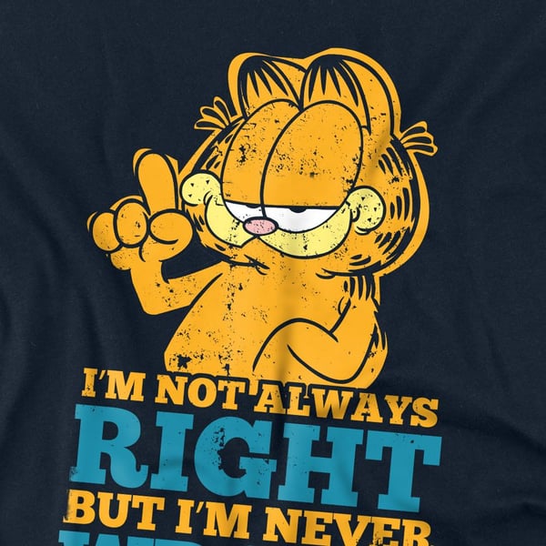 Garfield Unisex Aikuisten Never Wrong T-paita