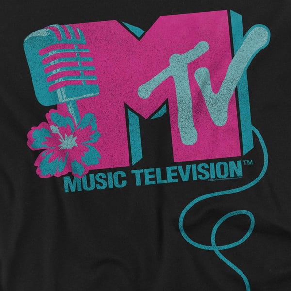 MTV Unisex Adult Microphone Logo T-Shirt