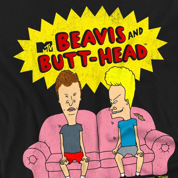 Beavis & Butthead Unisex Adult Couch OG Logo T-Shirt