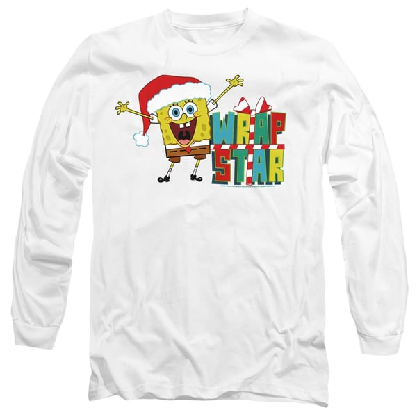 SpongeBob SquarePants Unisex Adult Wrap Star At Christmas T-Shirt