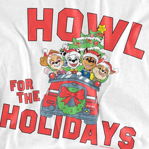 Paw Patrol Unisex Adult Howl For The Christmas Holidays T-Shirt