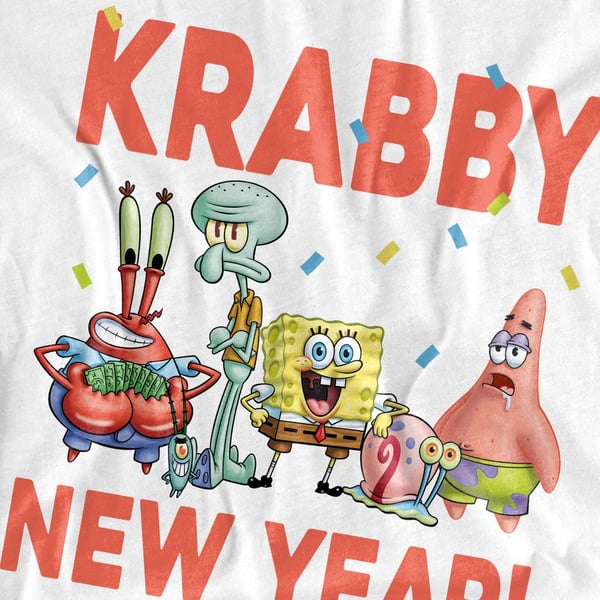 SpongeBob SquarePants Unisex Adult Krabby New Year T-Shirt