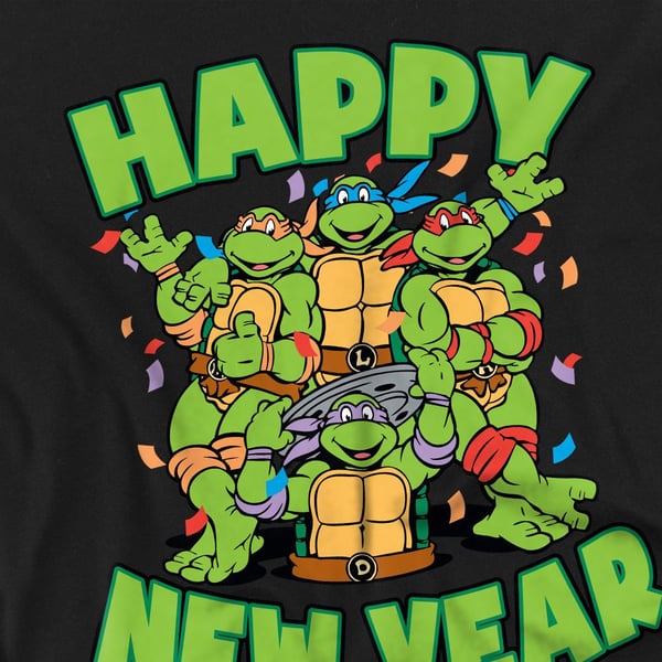 Teenage Mutant Ninja Turtles Unisex Adult Group New Year T-Shirt