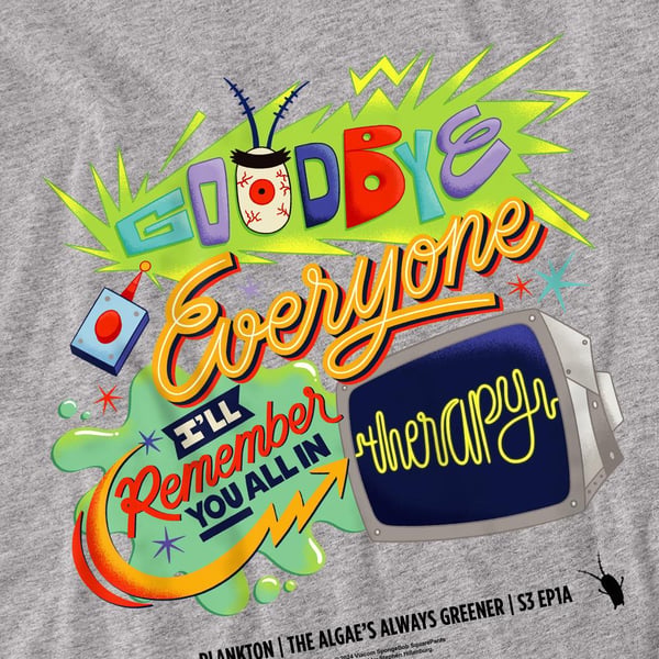 SpongeBob SquarePants Unisex Adult Therapy Plankton T-Shirt