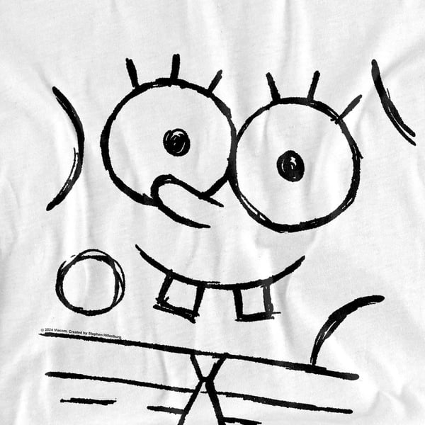 SpongeBob SquarePants Unisex Adult Sketch Smile T-Shirt