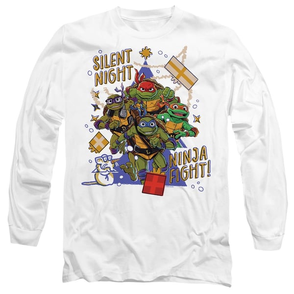 Teenage Mutant Ninja Turtles: Mutant Mayhem Unisex Adult Silent Night Ninja Fight Christmas T-Shirt