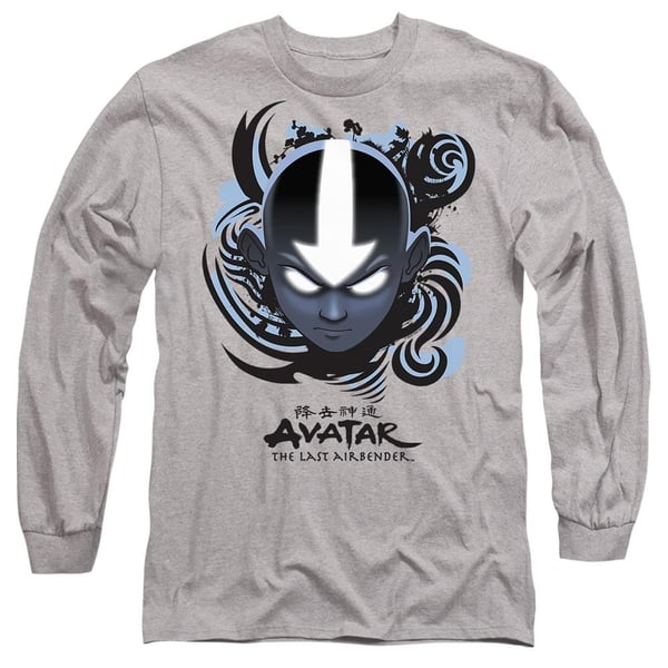 Avatar: The Last Airbender Unisex Adult Blue and Black Kanji T-Shirt
