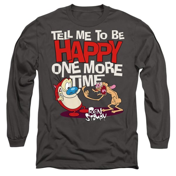 Ren & Stimpy Unisex Adult Tell Me To Be Happy T-Shirt