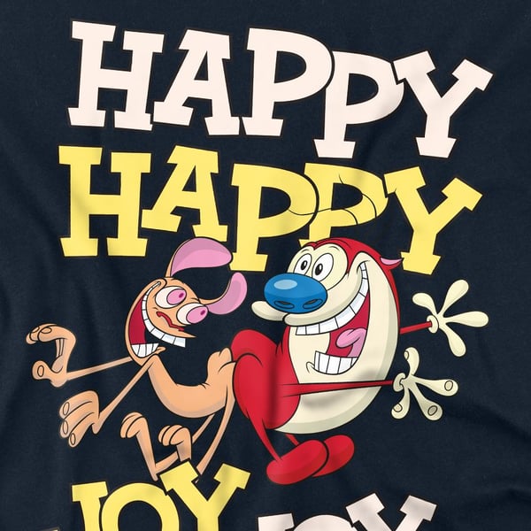 Ren & Stimpy Unisex Adult Happy Happy Joy Joy T-Shirt