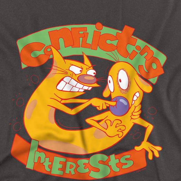 CatDog Unisex Adult Conflicting Interests T-Shirt