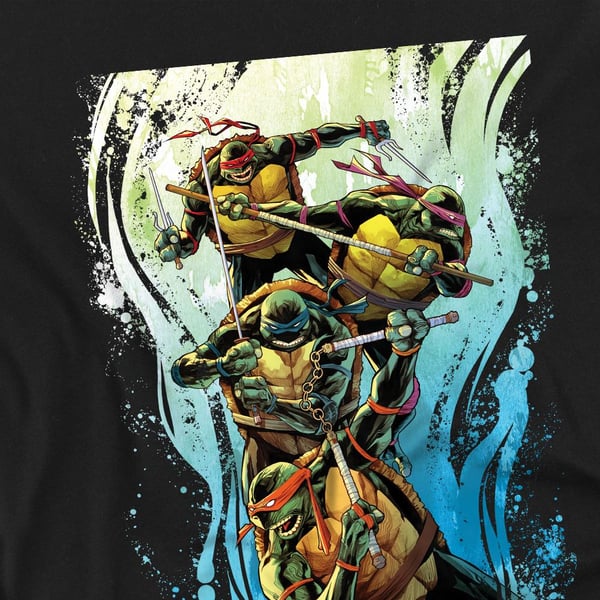 Teenage Mutant Ninja Turtles Unisex Adult Cool Rainbow Warriors T-Shirt