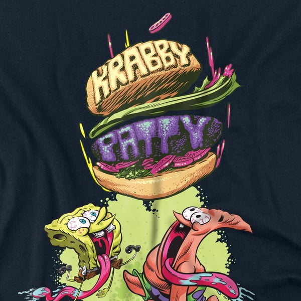 SpongeBob SquarePants Unisex Adult Krabby Patty From The Sky T-Shirt