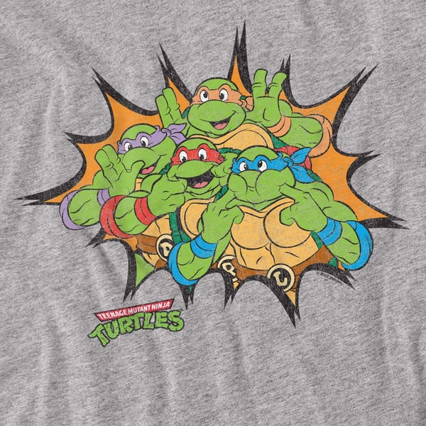 Teenage Mutant Ninja Turtles Unisex Adult Funny Face Turtles T-Shirt