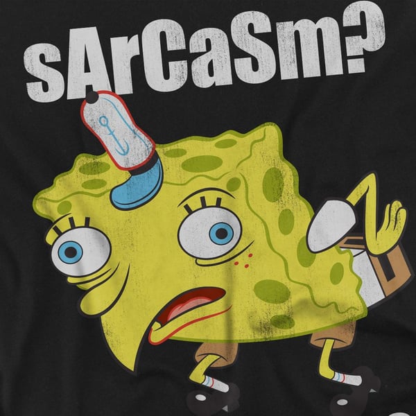 SpongeBob SquarePants Unisex Adult Sarcasm Meme T-Shirt