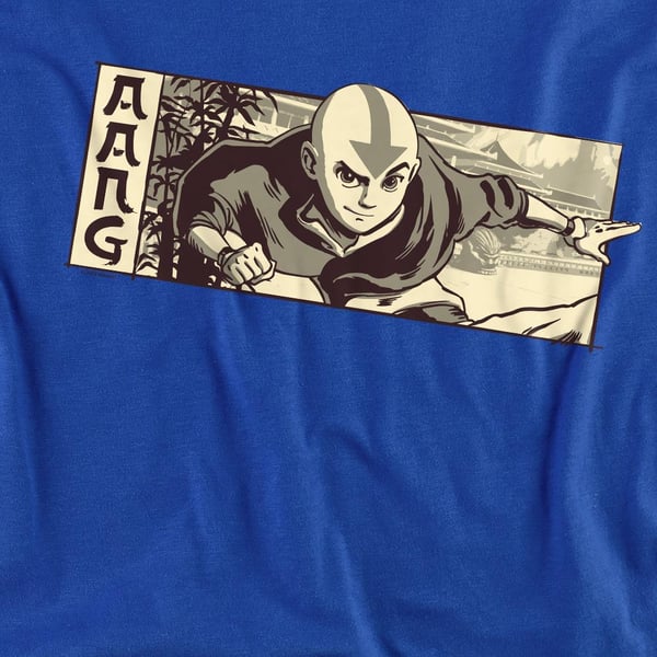 Avatar: The Last Airbender Unisex Adult Aang Illustrated T-Shirt
