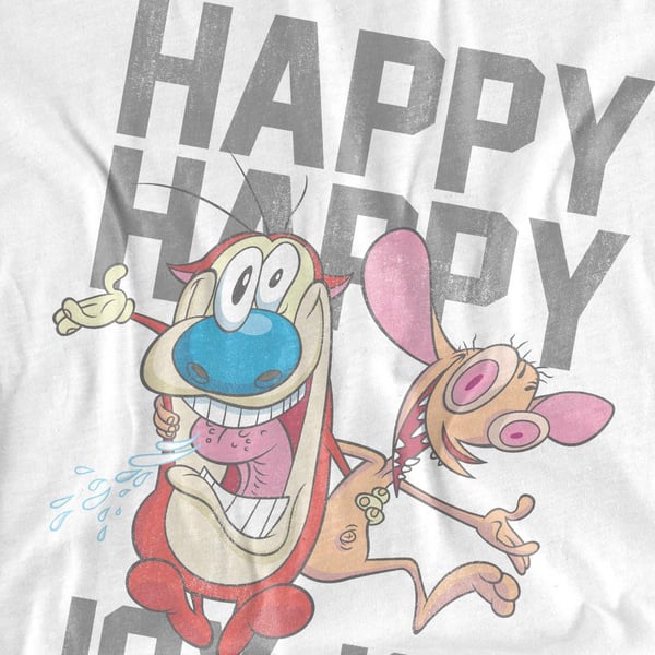 Ren & Stimpy Unisex Adult Happy Happy Joy Joy T-Shirt