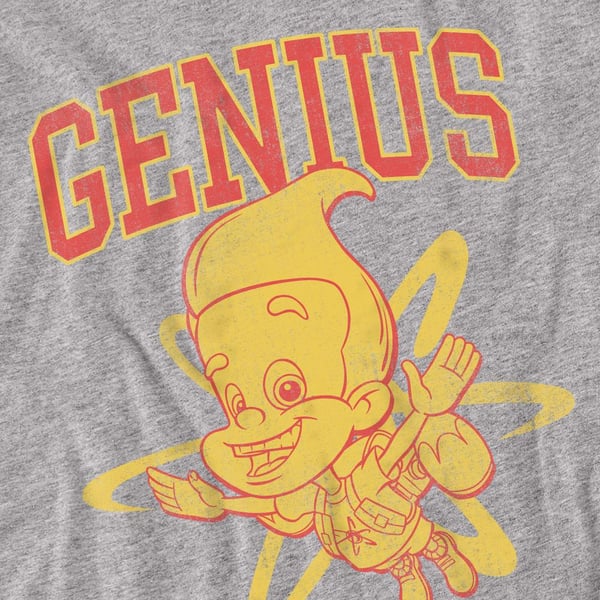 Jimmy Neutron Unisex Adult Genius Collegiate T-Shirt