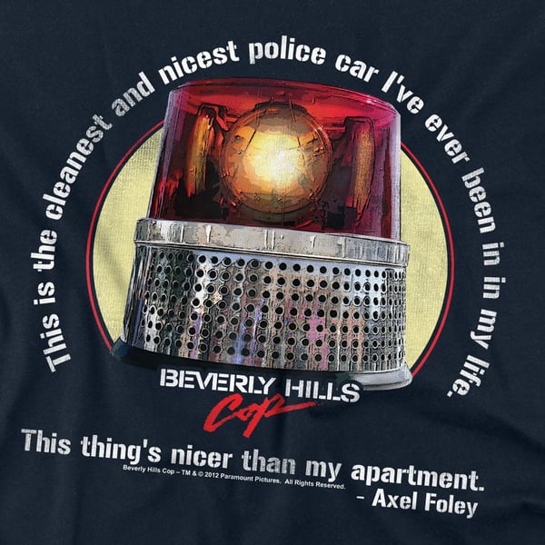 Beverly Hills Cop Unisex Adult Nicest Police Car T-Shirt