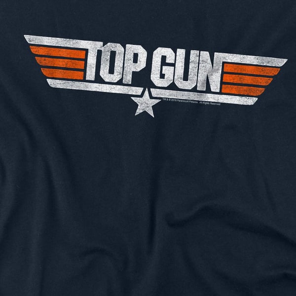 Top Gun Unisex Adult Distressed Logo T-Shirt