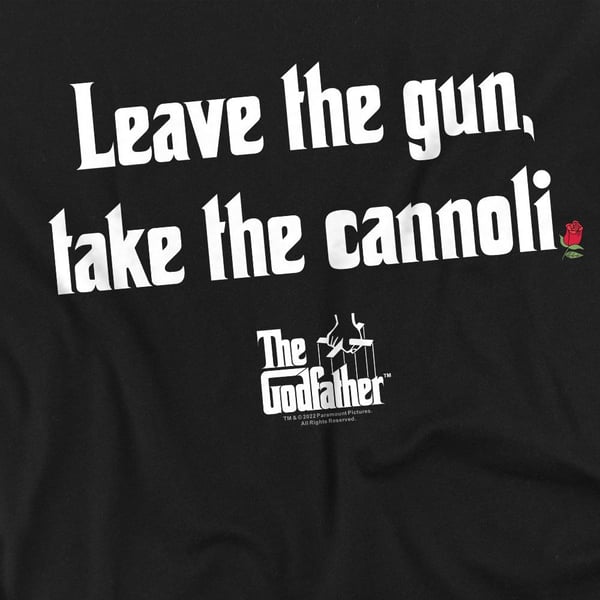 The Godfather Unisex Adult Gun Cannoli T-Shirt