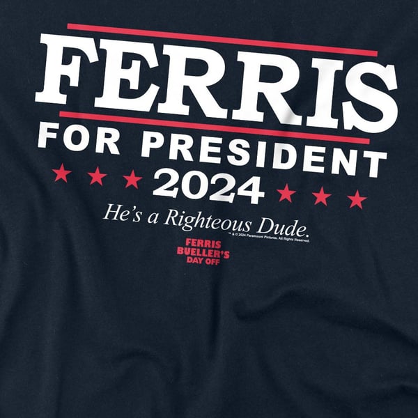 Ferris Bueller´s Day Off Unisex Adult Ferris For President T-Shirt