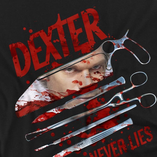 Dexter Unisex Adult Blood Never Lies T-Shirt