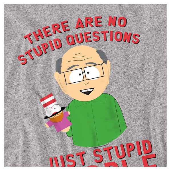 South Park Unisex Adult No Stupid Questions T-Shirt