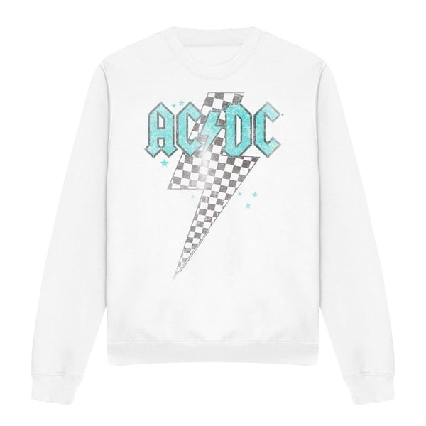AC/DC Unisex Adult Skewed Checkerboard Bolt Sweatshirt