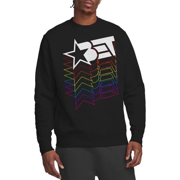 BET Unisex Adult Cascading Rainbow Logo Sweatshirt