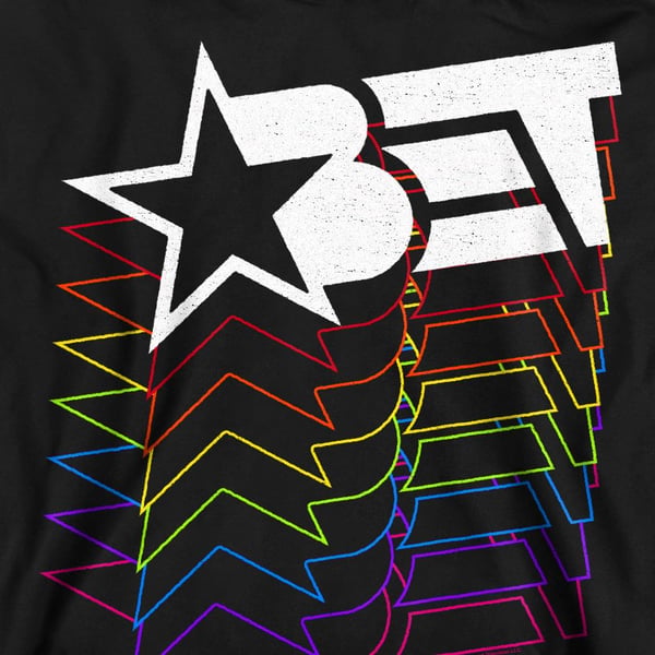 BET Unisex Adult Cascading Rainbow Logo Sweatshirt