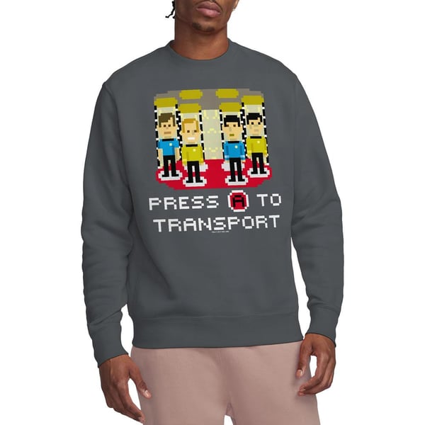 Star Trek Unisex Adult Press A to Transport Sweatshirt