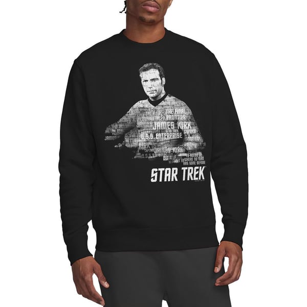 Star Trek Unisex Adult Words Captain Kirk Sweatshirt
