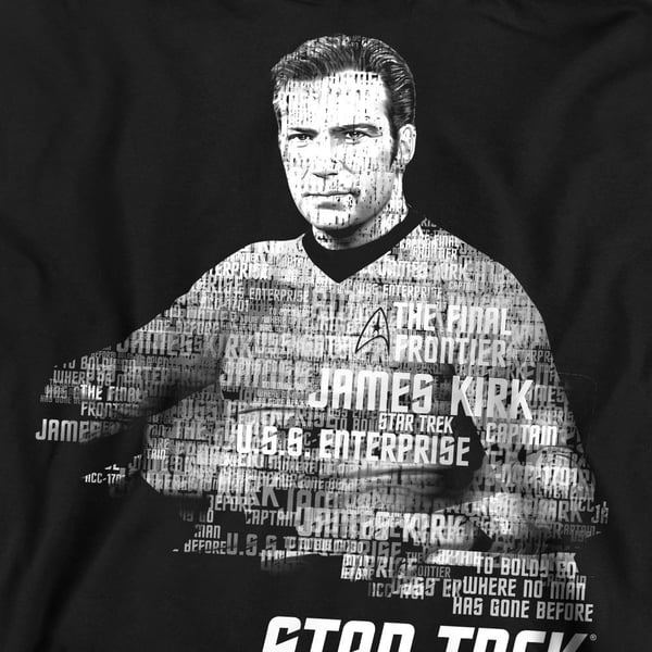 Star Trek Unisex Adult Words Captain Kirk Sweatshirt