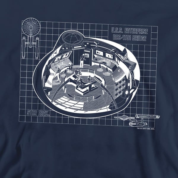 Star Trek Unisex Adult Bridge Print Sweatshirt