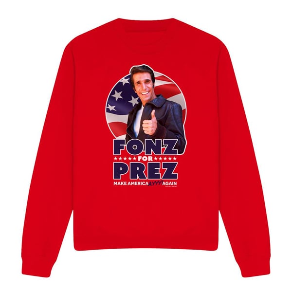 Happy Days Unisex Adult Fonz for Prez Sweatshirt