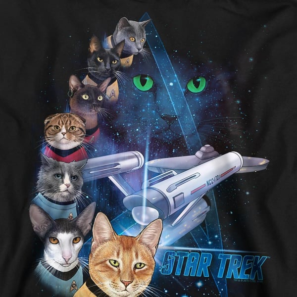 Star Trek Unisex Adult Feline Galaxy Sweatshirt