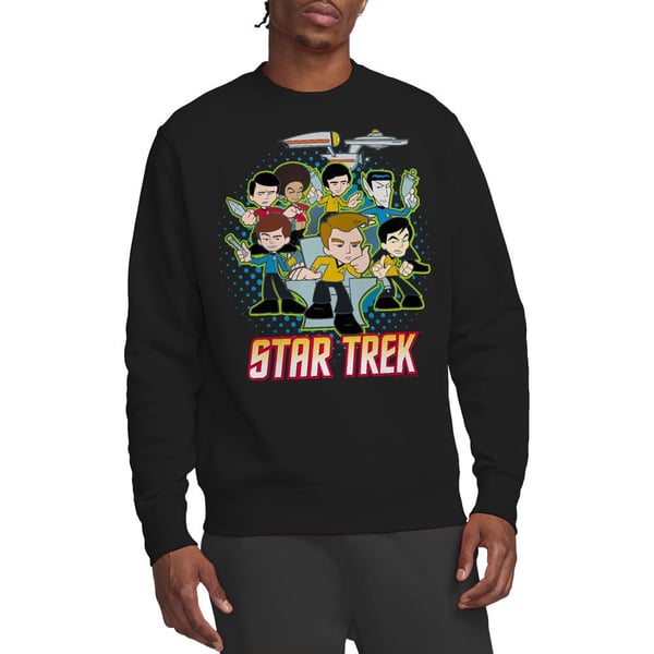 Star Trek Quogs Unisex Adult Collage Sweatshirt