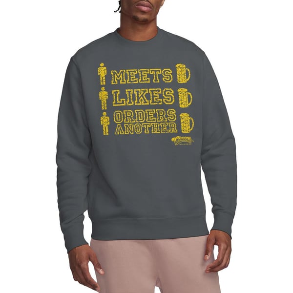 Cheers Unisex Adult Man Meets Beer Sweatshirt