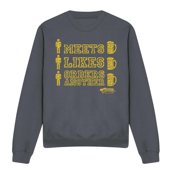 Cheers Unisex Adult Man Meets Beer Sweatshirt