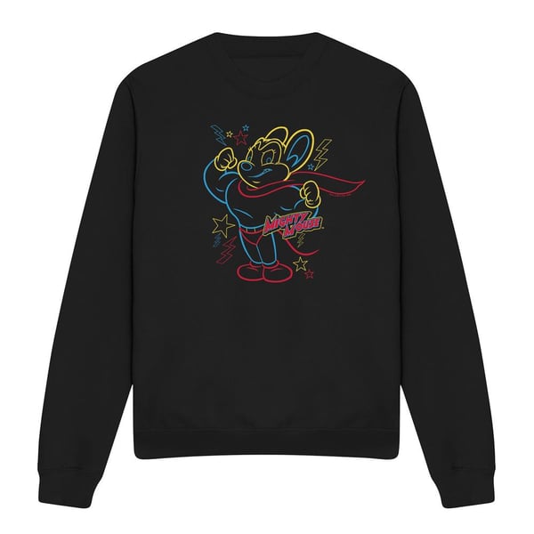 Mighty Mouse Unisex Adult Hero Neon Sweatshirt