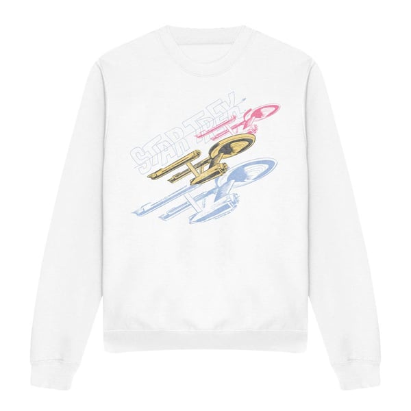 Star Trek Unisex Adult Tri Enterprise Retro Sweatshirt
