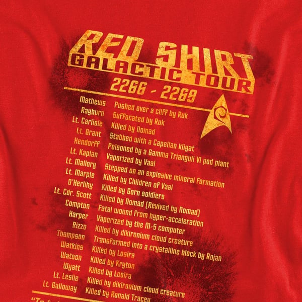 Star Trek Unisex Adult Red Shirt Tour Sweatshirt