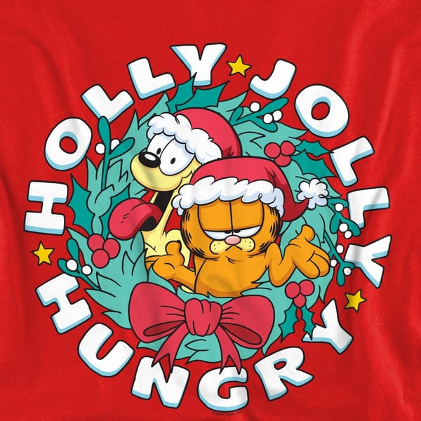 Garfield Unisex Adult Holly Jolly Hungry Odie Christmas Sweatshirt